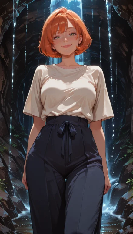 A College Age Beauty Year Old With Bright Orange Hair And Sp...