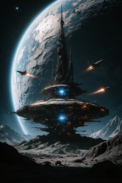 Ta86inkriot, Thin Black Outlines, An Epic Sci-fi Matte Paint...