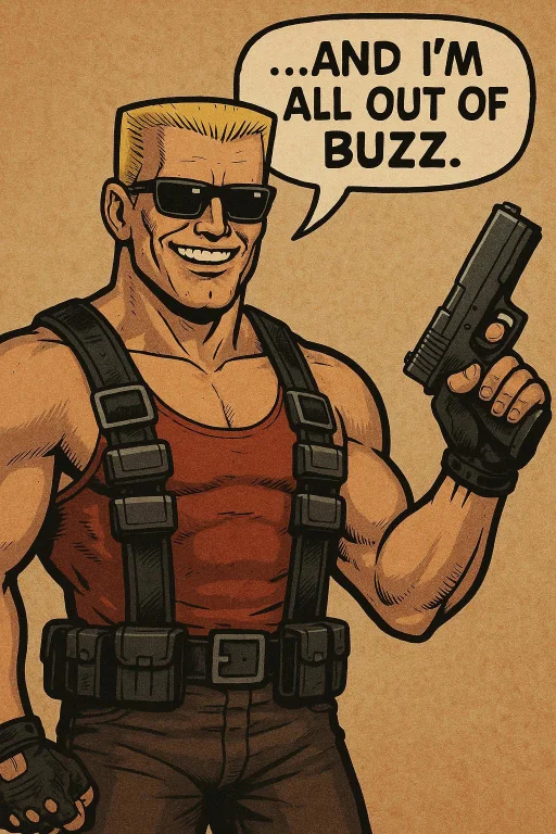 Duke Nukem From Duke Nukem 3d. He Smiling And Holding Glock...