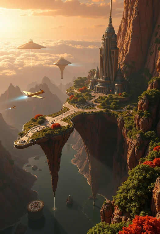 Photorealistic,highly Detailed,islands Floating In Space,cov...