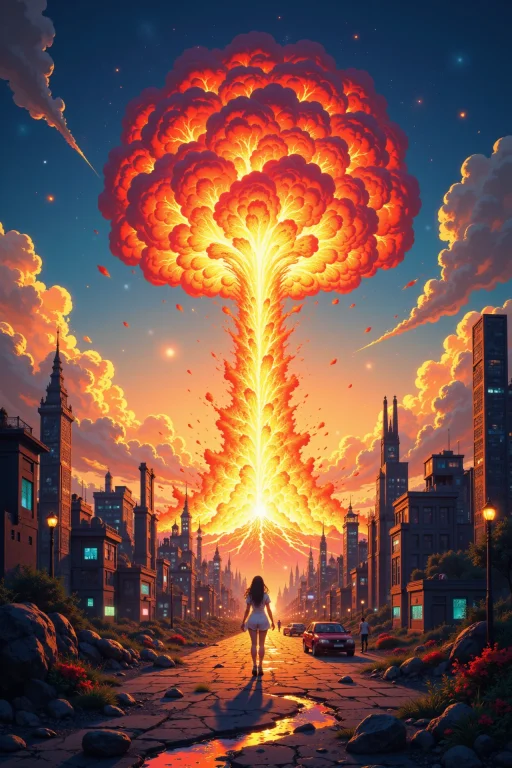 An Atomic Nuclear Explosion In The Middle Of The City Beauti...