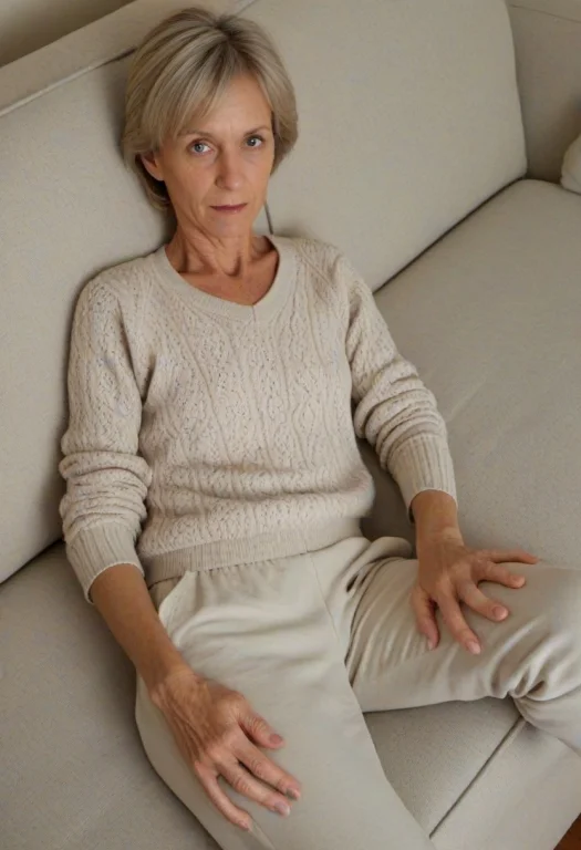 45 Year Old Woman, Skinny, Narrow Face, Face Only, Sweater,...