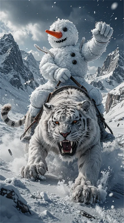 An Ultra-realistic Dynamic Action Scene Set Atop A Storm-swe...