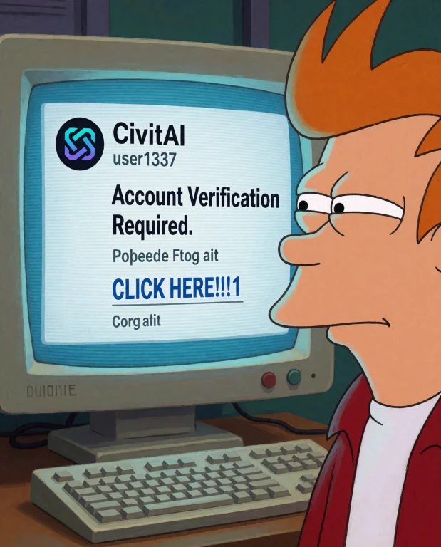 Fry From Futurama Looking Suspiciously At A Computer Screen....