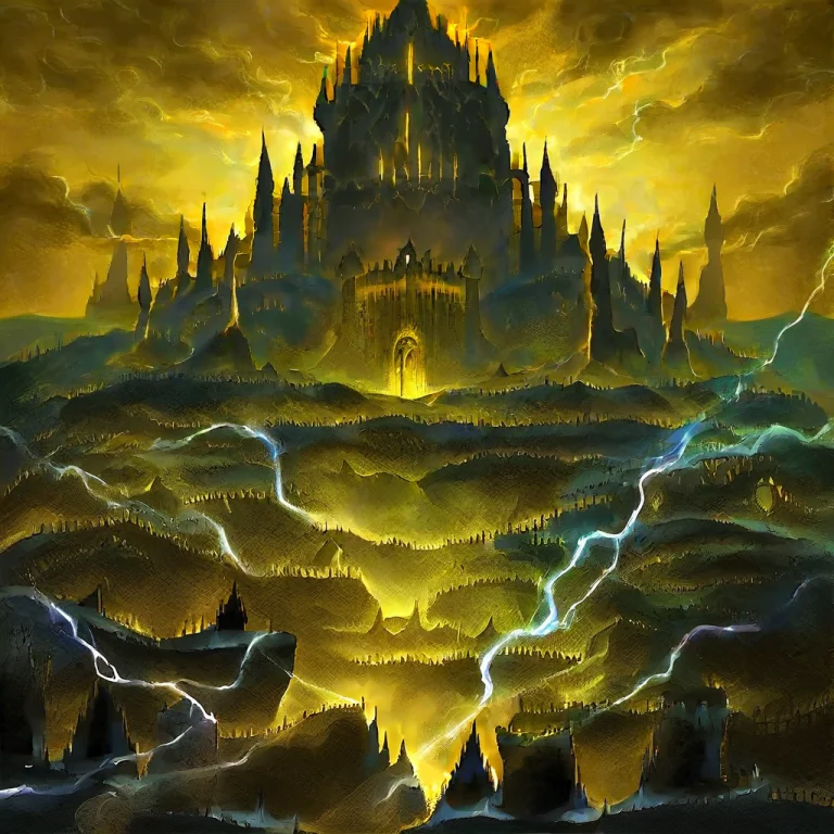 A Castle With Soaring Spires, White Stone Walls, And Blue Sl...