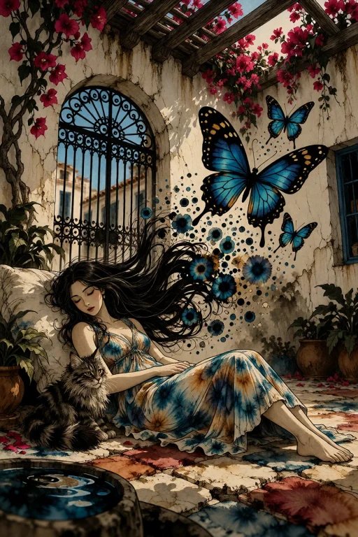 Gr4venbloom, Inkywater, Chromatography, A Serene Spanish Wom...