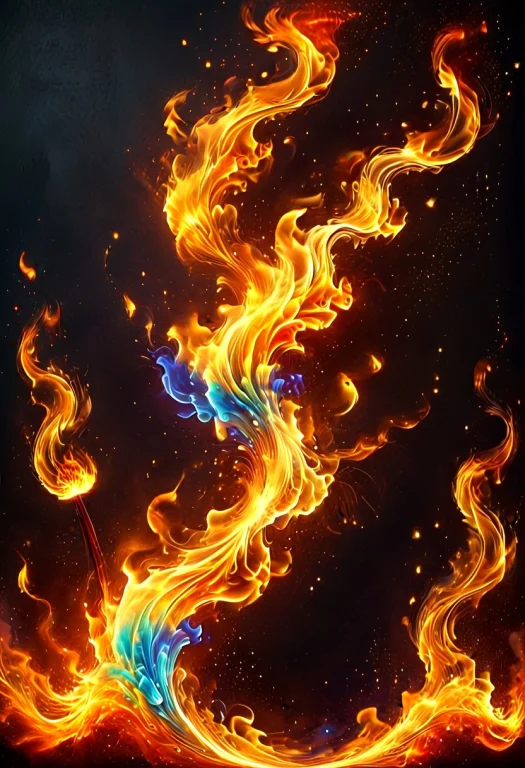 Wallpaper Style, Abstract, Colorful, Creativity With Fire