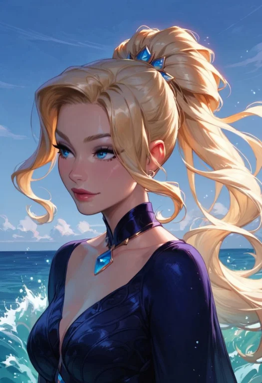 Score9, Score8up, Score7up, Female Mage, Flying Above Ocean,...