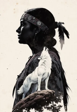 Create A Photorealistic Poster Style Ink Art With A Magnific... — FLUX AI Prompt: Create a photorealistic poster style ink art with a magnificent double exposure...