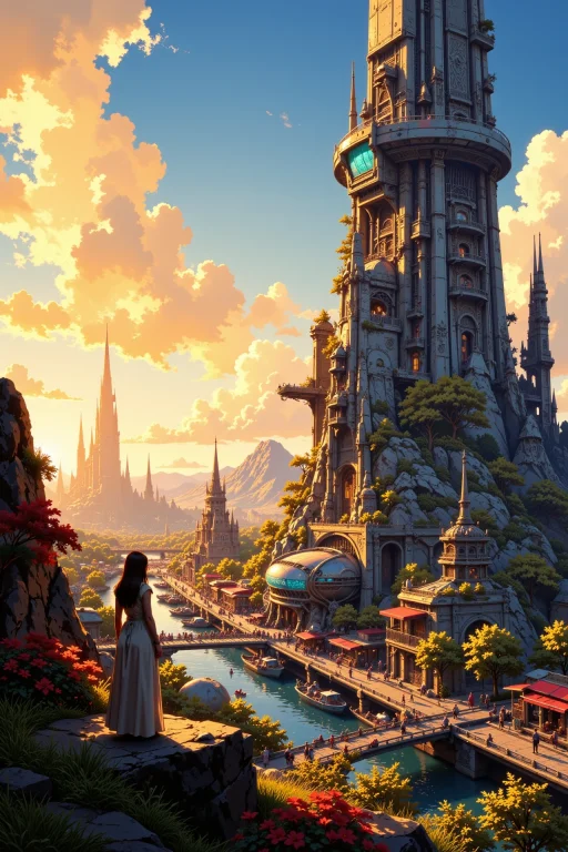 A City Full Of Futuristic And Science Fiction Buildings Beau...
