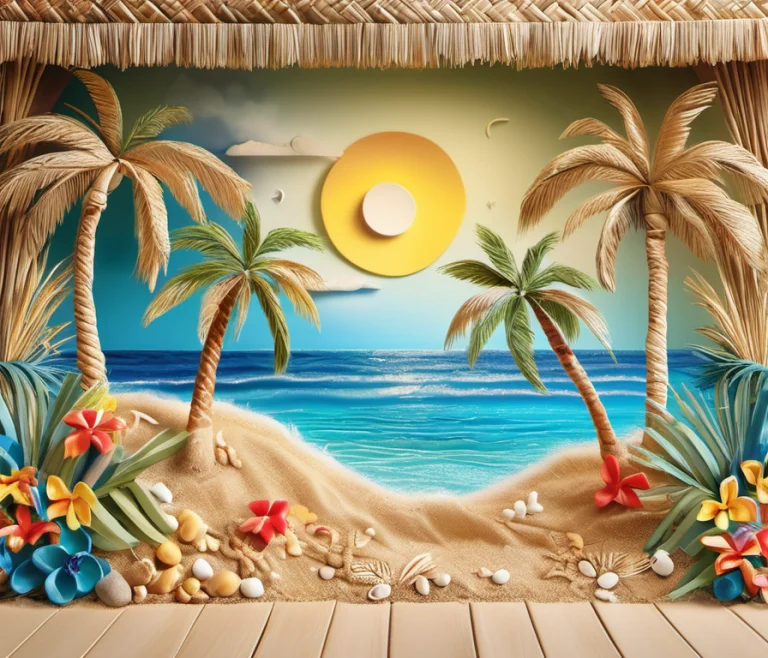 Lorastrawthread0.6 Beach With Palm Trees0.85, Made Of Straw0...