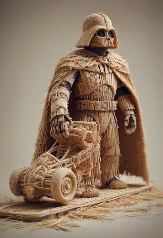 Made Of Straw Thread, Darth Vader Made Of Bound Stalks And S...