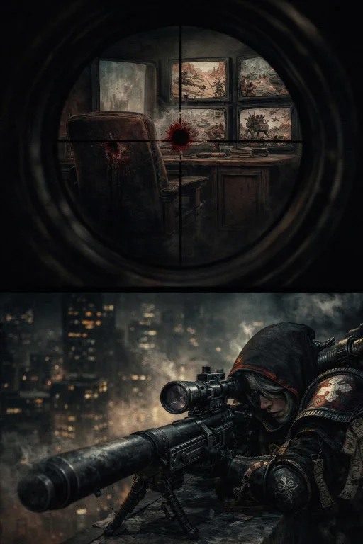 Cinematic 2-panel Action Shot, 23 Aspect Ratio. Panel 1 View...