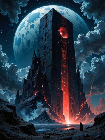 Famous Artwork, Dramatic And Epic Landscape At Night, Hyper-... — FLUX AI Prompt: famous artwork, dramatic and epic landscape at night, hyper-realistic, highly ae...