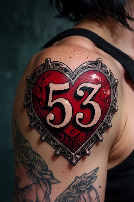 , A Heart 53 Tattoo On Left Shoulder, I Am Not Lying I Am Me...