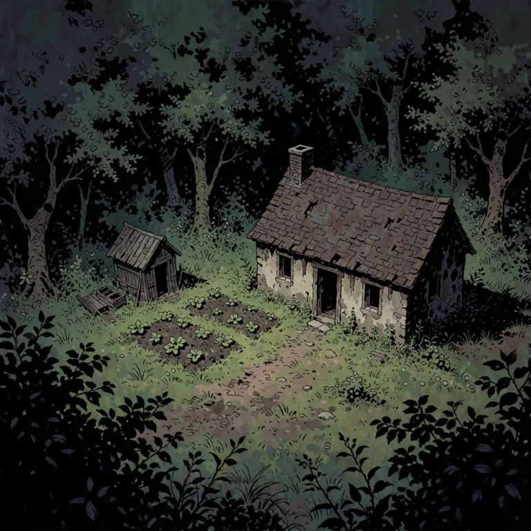 Emerging From The Forest, We See A Small Clearing Surrounded...