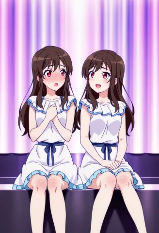 Anime Screenshot, Anime Coloring, 2girls, Clone, Hinashi Koy... — Stable Diffusion AI Prompt: anime screenshot, anime coloring, 2girls, clone, hinashi koyuki, brown hair, lon...