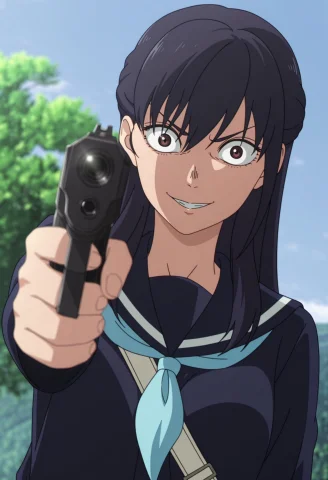 Mizuhafnae, Anime Coloring, 1girl, Solo, Aged Up, Black Hair... — Stable Diffusion AI Prompt: mizuhafnae, anime coloring, 1girl, solo, aged up, black hair, brown eyes, lookin...
