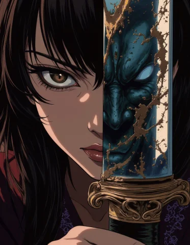 Masterpiece, Ultimate Detailed, Tiny Finnest Details, Fierce... — FLUX AI Prompt: masterpiece, ultimate detailed, tiny finnest details, Fierce japanese female war...