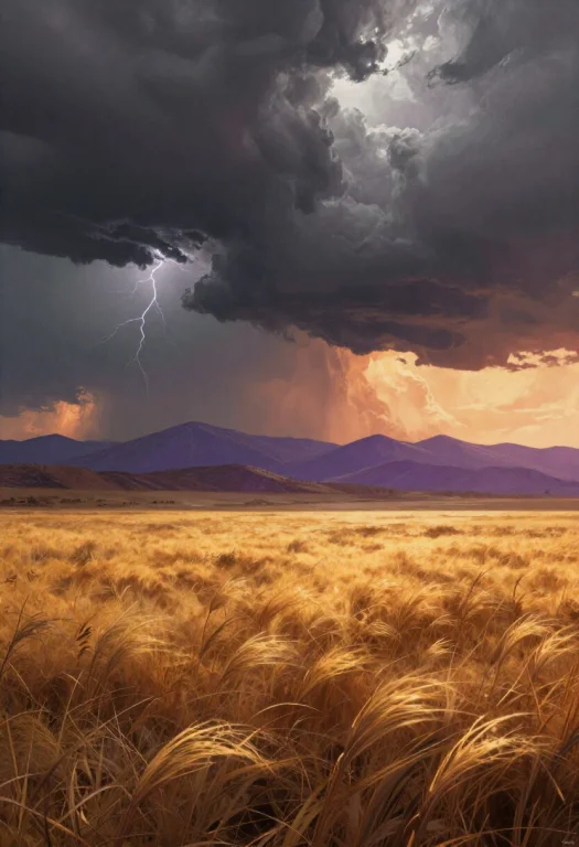 Amivireg Art Style, Vertical Portrait, Vast Crimean Steppe A...