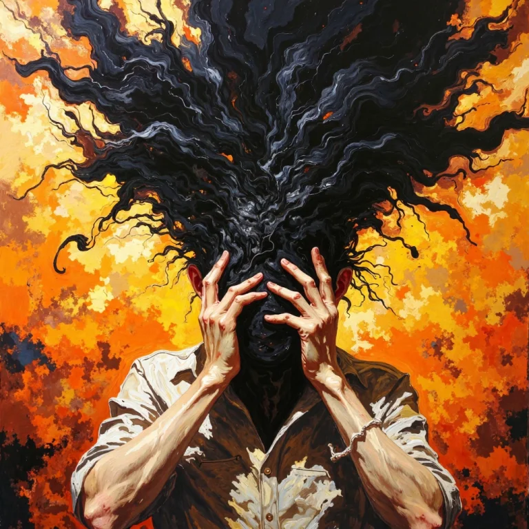 This Painting Portrays A Figure In A Moment Of Intense Psych...