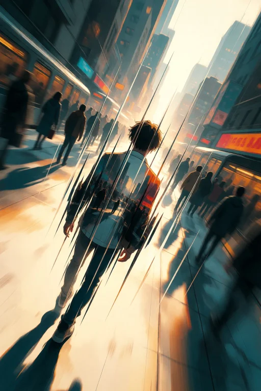 Strangedaal. Dynamic Double Exposure Of A Walking Figure, He...
