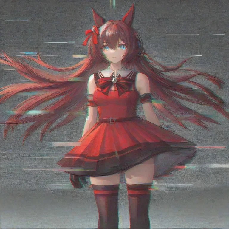 Win Variation Umamusume, Red Dress, Standing, Pose, Full Bod...