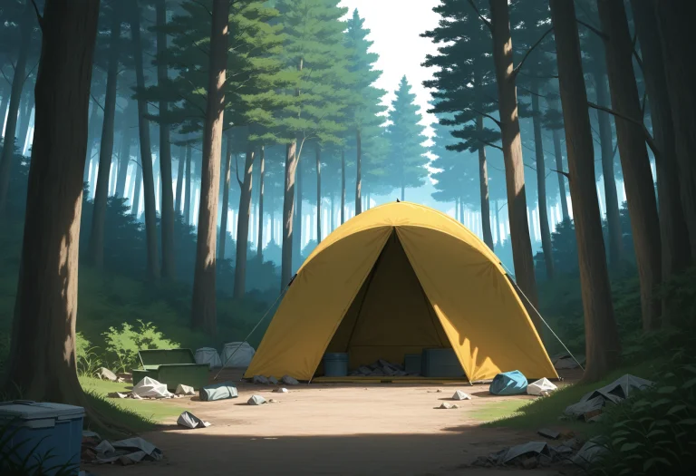 Lorakumill1 Kumill, Forest, Outdoors, Tree, Tent, Trash, Sce...