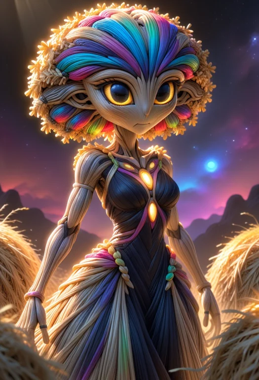 Gray Alien,, Alien, Female, Hay Alien, Alien Made Of Straw A...