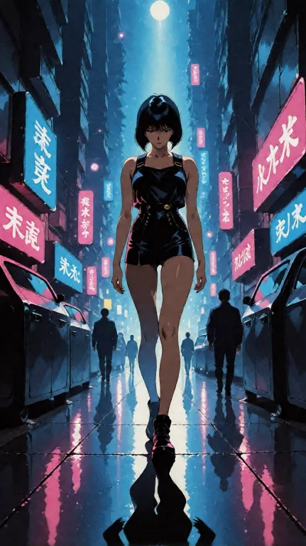 Photo Of A Poster For A Stylish Serious Anime 1990s Movie Fe...