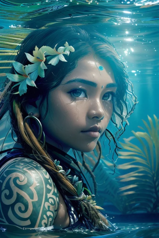 Award Winning Closeup Portrait Photo1.2 Of An Polynesian Wom...