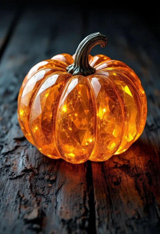 Highly Detailed Crystal Halloween Pumpkin With Fine Textures...