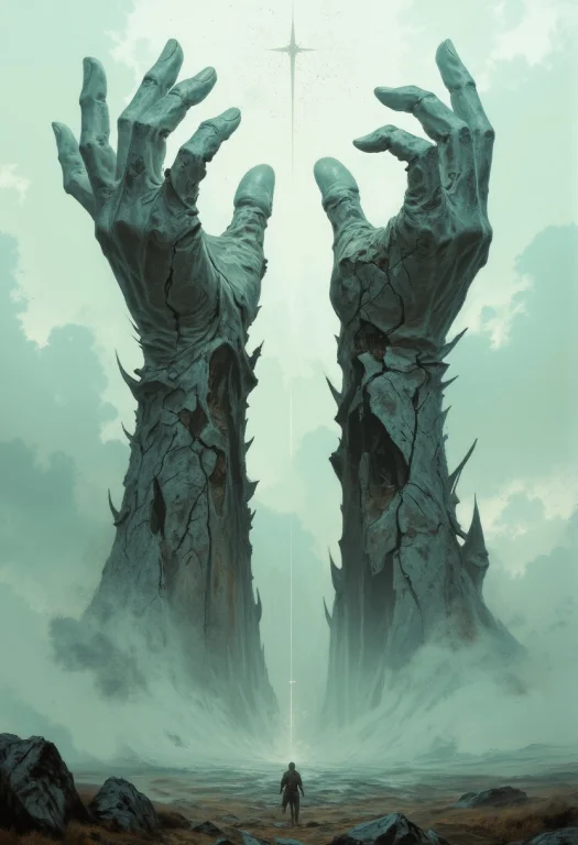 In An Endless Expanse Of Desolate Plains Shrouded In Moody F...