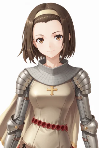Knightro, Armored Dress, Cross, Cape, Shoulder Armor, Chainm... — Stable Diffusion AI Prompt: knightRO, armored dress, cross, cape, shoulder armor, chainmail, 1girl, short ha...