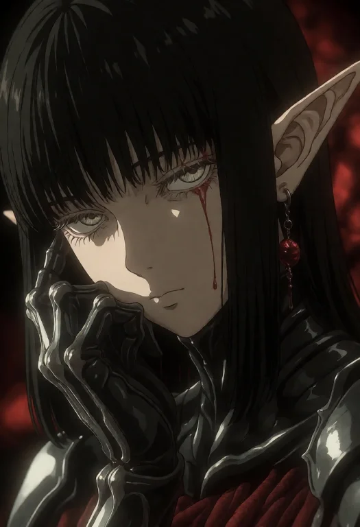 Darkartstyle, 1girl, Solo, Alone, Elf, Pointy Ears, Close Up...