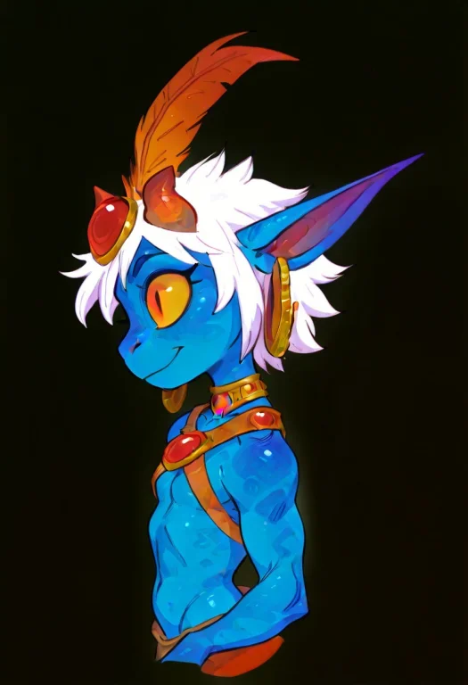 High Quality, Grey Background, Naviguy,white Hair, Horns,sid...