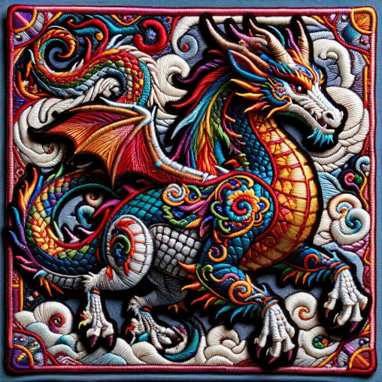 Ultra-realistic And Detailed Image Of An Embroidered Creatur...