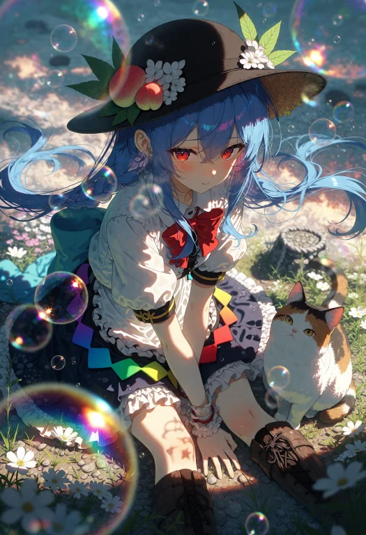 Kani2rer, V0q1d, Njsw33t , Hinanawi Tenshi, 1girl, Floating...