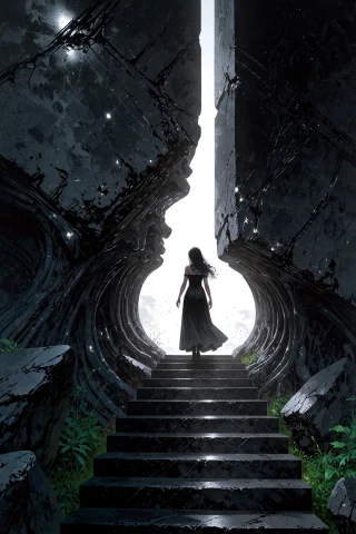 , A Heart 7she Ascended The Stairs, Each Step Slick With Alg... — Stable Diffusion AI Prompt: , a heart "7She ascended the stairs, each step slick with algae. At the summit,...