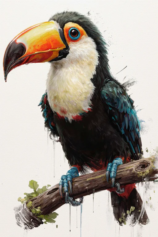 Digital Painting Style, Brushstrokes1.2, Fantasy Toucan.
