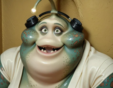 Mcginty, Aquatic, Anglerfish, Green Skin, Solo, Bust Portrai... — Stable Diffusion AI Prompt: mcginty, aquatic, anglerfish, green skin, solo, bust portrait, kimono, happy, op...