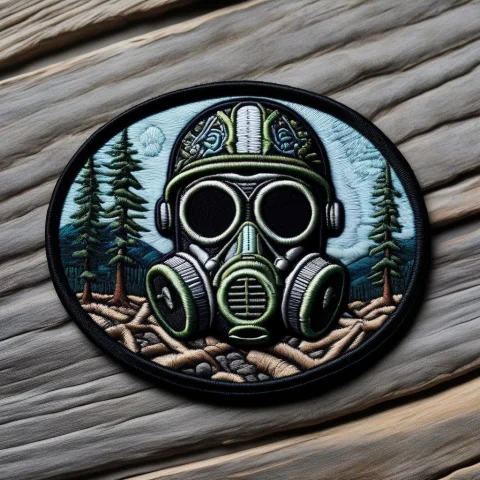 Masterpiece, High Quality, Realistic, Embroidered Patch Styl... — SDXL AI Prompt: masterpiece, high quality, realistic, Embroidered patch style, oval patch, black...