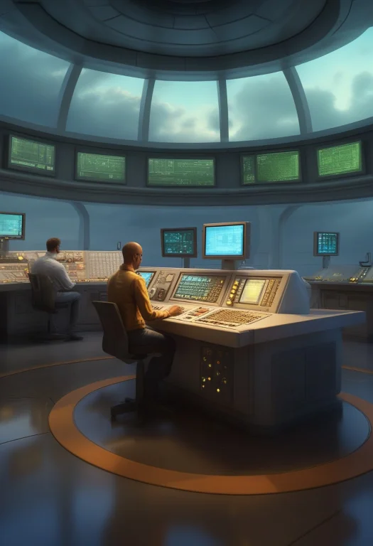 A Control Room Overlooking A Fusion Reactor Core, Editorial...