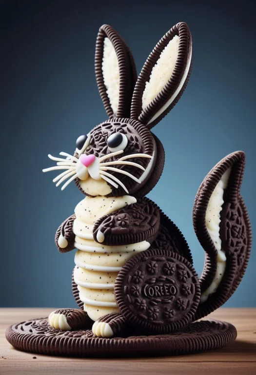 Creamy Cookie ,a Rabbit Made Of Creamy Cookies, Colorful Coo...