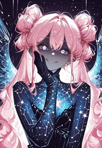 Masterpiece, Absurdres, Very Awa, Semi-realistic Anime, Deta... — Stable Diffusion AI Prompt: masterpiece, absurdres, very awa, semi-realistic anime, detailed,, starry_morph,...