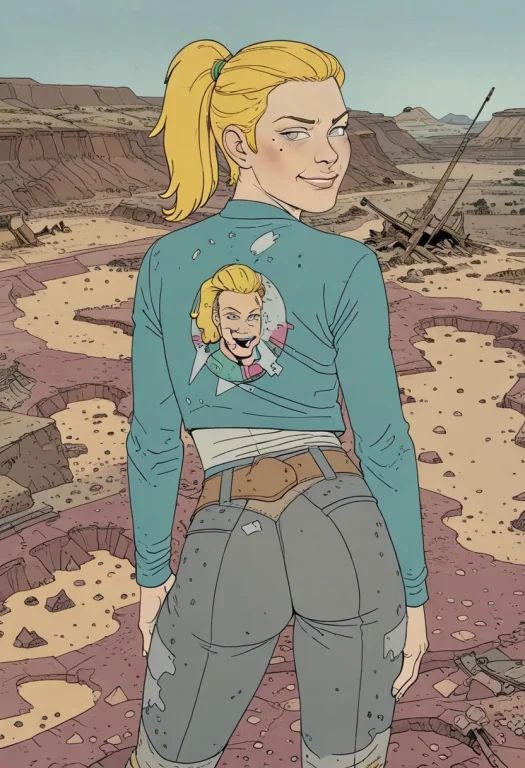 Illusp0s,1girl, Solo, Sasha Waybright, Blonde Hair, Ponytail...