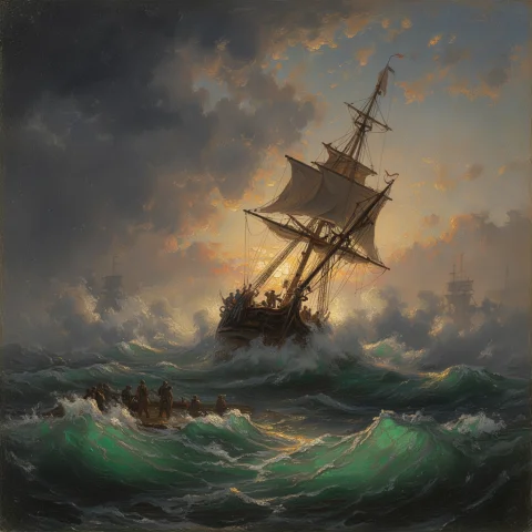 R1280f2aivazovsky The Composition Depicts A Tumultuous Marin... — Stable Diffusion AI Prompt: r1280f2aivazovsky The composition depicts a tumultuous marine storm with a struc...