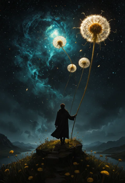 Transaparent Blows Dandelions Sculpture Made Of Transparent...