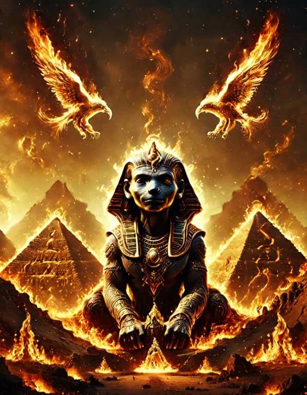 The Great Sphinx, In Front Of The Pyramids Flamestyle, All M...