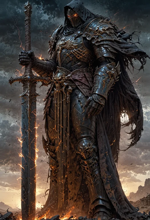A Radiant Warrior Of Light, Cloaked In Armor Made Of Shadows...